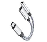 Uqezagpa Convertitore adattatore portatile da tipo C a 3,5 mm con capacità di ricarica rapida da 60 W e suono chiaro per smartphone tablet tipo C porta cuffie
