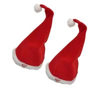 Uqezagpa Coppia di cappelli di Babbo Natale danzanti automatico altalena luci musicali confortevoli cotone PP alimentato a batteria per celebrazioni di gruppo canto danza cappello di Babbo Natale