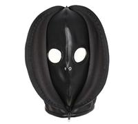 Uqezagpa Copricapo con cerniera Cappello spaventoso Costume Copricapo Mascherate Dress Up Head Cover Hat Full Head PU per feste a tema Halloween Copricapo
