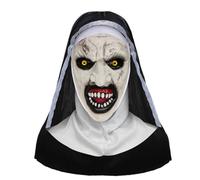 Uqezagpa Costume da suora in lattice leggero traspirante per uso prolungato durante Halloween giochi di ruolo e celebrazioni spaventose Halloween Cosplay suora protesi viso