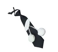 Uqezagpa Cravatte eleganti regolabili per le donne estetiche palline di peluche ciondolo pre legato cravatta per uniformi scolastiche e cosplay evento pre-legato cravatta, B, Taglia unica