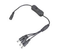 Uqezagpa DC5521 - Cavo di alimentazione splitter a Y, 5,5 x 2,1 mm, da femmina a 3 maschi per CCTV LED