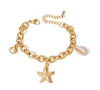 Uqezagpa Delicato Mare Perline Confortevole Polso Gioielli In Acciaio Inox Texture Per Individualistic Cercatori Di Gioielli Alla Moda Vita Marina, Misura unica, come descritto