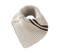 Uqezagpa Dolcevita invernale da donna finto collare a costine lavorato a maglia a righe staccabile per sciarpa triangolare avvolgere antivento elastico decorativo scaldacollo sciarpa top camicia