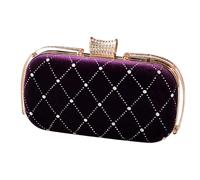 Uqezagpa Elegante borsa a tracolla da donna, borsa da sera adatta per feste e incontri di fine anno e celebrazioni, borsa alla moda, prugna, One Size
