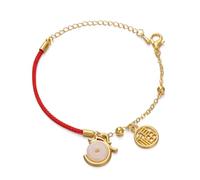 Uqezagpa Elegante braccialetto intrecciato cinese 12 segno zodiacale catena mano a forma di drago braccialetto di fascino unico regalo di Capodanno perline fatto a mano, Misura unica, come descritto