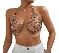 Uqezagpa Elegante collana alla moda con perline scavate fuori per feste e vacanze al mare gioielli per il corpo con perline