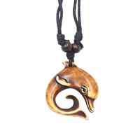 Uqezagpa Elegante collana con ciondolo a forma di delfino in resina, da donna, lunghezza regolabile, girocollo leggero e confortevole, 4.7*4cm, Resina, Nessuna pietra preziosa