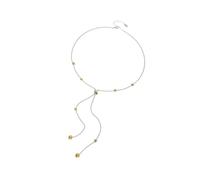 Uqezagpa Elegante collana con perline di zircone a doppio colore con catena geometrica alla moda per eleganza quotidiana ciondolo geometrico