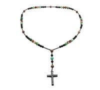 Uqezagpa Elegante Collana Croci Con Perline Con Pietre Per Uomini Dono Religioso Collana Spirituale Unisex Doni Spirituali Per Lui