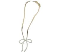 Uqezagpa Elegante collana da collo con fiocco di cristallo unica con perline per gli appassionati di moda, adatta per le donne che amano il francese, Misura unica, come descritto, come descritto