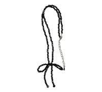 Uqezagpa Elegante collana da collo con fiocco di cristallo unica con perline per gli appassionati di moda, adatta per le donne che amano il francese, Misura unica, come descritto, come descritto