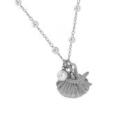 Uqezagpa Elegante collana dorata a forma di stella marina e conchiglia, in acciaio inox, orecchini pendenti unici per vacanze al mare, gioielli casual per tutti i giorni, necklace, come descritto
