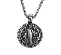 Uqezagpa Elegante Collana Esorcismo A Doppio Lato Per Uomini Accessori Per Amuleti Cattolici Religiosi Fatti A Mano.