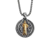 Uqezagpa Elegante Collana Esorcismo A Doppio Lato Per Uomini Accessori Per Amuleti Cattolici Religiosi Fatti A Mano.