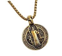 Uqezagpa Elegante Collana Esorcismo A Doppio Lato Per Uomini Accessori Per Amuleti Cattolici Religiosi Fatti A Mano.