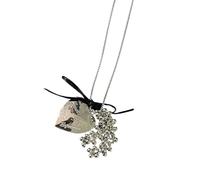 Uqezagpa Elegante collana girocollo con perline a forma di lettera d'amore, con nappe delicate, accessorio versatile per abiti casual, collana alla moda con ciondolo a forma di cuore, Misura unica