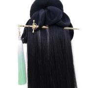 Uqezagpa Elegante forcina per capelli con nappe con finitura oro o argento, per stili tradizionali cinesi e moderni