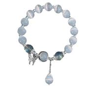 Uqezagpa Elegante opale blu mare tesoro portatile per donne e ragazze alla moda gioielli accessori opali