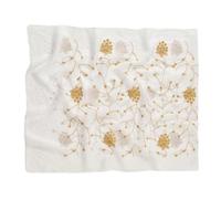 Uqezagpa Elegante sciarpa Hijab del fiore del ricamo con il disegno di perforazione calda della spalla traspirante avvolgente per le donne vari eventi spalla avvolgere per l'uso quotidiano, bianco