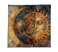 Uqezagpa Elegante tovaglia in velluto portatile per divinazione con opere d'arte mistiche per meditazioni spirituali e decorazione domestica, portatile, tarocchi, tappetini in velluto