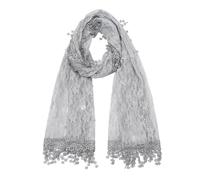 Uqezagpa Elegante veli Mantilla in Pizzo Per Matrimonio Tradizionale Hijab Scialle In Pizzo Copertura Testa Per Cappella Cattolica Cappello Formale Sciarpa Moda, grigio, Taglia unica