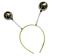 Uqezagpa Fascia per capelli da regina per cosplay con due palline scintillanti, decorazione per capelli, accessorio per feste, festival, occasioni unisex, fascia per costume