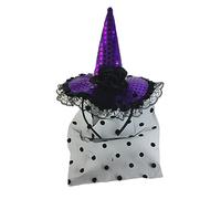 Uqezagpa Fascia per capelli in rete per Halloween, cappello da strega, accessorio per cosplay, festival, giochi di ruolo, accessori per la scena, cappello da strega, accessori per costumi di Halloween
