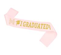 Uqezagpa Fascia per cerimonia accademica per laurea con strass per cerimonia accademica per laureato del 2024 fascia da cerimonia di classe, Fascia rosa 2024, Taglia unica
