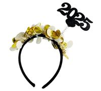 Uqezagpa Fascia per costume di Capodanno Stage Tinsel Copricapo 2025 Capodanno Party Puntelli 2025 Tinsel Fascia Happy Bulk