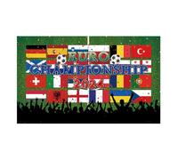 Uqezagpa Festone con bandierine europee decorative per feste, motivo: calcio 2024, con bandierine da 1,1 x 1,8 m