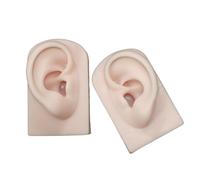 Uqezagpa Forma professionale dell'orecchio destro sinistro del silicone per la formazione cosmetica realistica manichini umani gioielli vetrina puntelli pratica piercing, Misura unica, come descritto