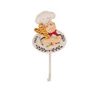 Uqezagpa Ganci per borsa da pranzo a forma di chef in stile fumetto appiccicoso da parete carino porta-cucina gancio utilities gancio per-cucina resina parete