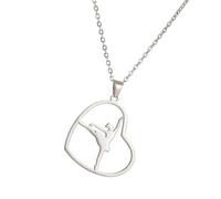 Uqezagpa Ginnastica Cuore Collana Hollow Ciondolo Collana Trendy Collo Gioielli In Acciaio Inox Texture Per Le Donne Giovani Presente Ragazze Collo Gioielli, Misura unica, come descritto, come