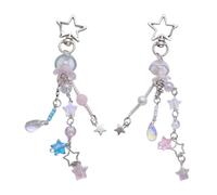 Uqezagpa Giovanile scintillante stella e fiori perline telefono fascino cinturino accessorio moda pratico stringa e borsa decorazione versatile ciondolo borsa, Misura unica, come descritto, come