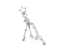 Uqezagpa Giovanile scintillante stella e fiori perline telefono fascino cinturino accessorio moda pratico stringa e borsa decorazione versatile ciondolo borsa, Misura unica, come descritto, come