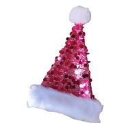 Uqezagpa Grandi cappelli di Babbo Natale con paillettes per feste di Natale per tutte le età puntelli per feste di Babbo Natale cappelli per riunioni di famiglia copricapo per genitori bambini