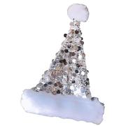 Uqezagpa Grandi cappelli di Babbo Natale con paillettes per feste di Natale per tutte le età puntelli per feste di Babbo Natale cappelli per riunioni di famiglia copricapo per genitori bambini