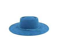Uqezagpa Homburg Fedoras Cappelli con cintura intrecciata Cappello Fedora Top Classico Porkpie per Ragazzo Uomo Festa a Tema Elegante Cappello da Festa, Blu, Taglia unica