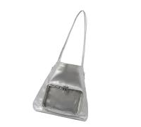 Uqezagpa Itabag - Borsa con finestra trasparente per spille, borsa a tracolla, borsa fai da te, cosplay, stachel Toted Itabag zaino portamonete con inserti, Argento, One Size