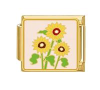 Uqezagpa Italian Styles, bracciali modulari con design floreale, componenti e connettori per la creazione di gioielli in acciaio inox, ciondoli a forma di fiore, One Size, come descritto, come