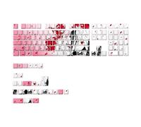 Uqezagpa Laterale Incisione Retroilluminato Keycaps 136 Set Completo Cartoon Girl Keycap Per Mechancial Tastiera Migliora Notte Digitazione Ergonomica Layout Tastiera