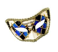 Uqezagpa Mascherina unisex elegante per mascherata, vintage, a scacchi, con bordo in pizzo, per carnevale, veneziani, per feste di Halloween, feste fatte a mano