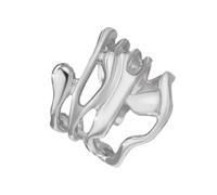 Uqezagpa Materiali metallici robusti multiuso Anelli cavi dorati alla moda larghe fasce gioielli regali per coppie abbigliamento casual anelli alla moda, Misura unica, come descritto, come descritto