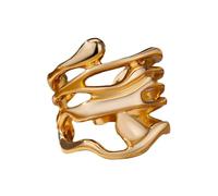 Uqezagpa Materiali metallici robusti multiuso Anelli cavi dorati alla moda larghe fasce gioielli regali per coppie abbigliamento casual anelli alla moda, Misura unica, come descritto, come descritto