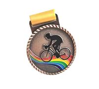 Uqezagpa Medaglie del premio del bronzo dell'oro dell'argento del metallo con le medaglie dei vincitori del nastro per i bambini adolescenti evento aula ufficio e sport commemorativi