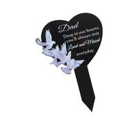 Uqezagpa Memorials Keepsakes Placche a forma di cuore decorazione acrilica della memoria per lapesite resistente alle intemperie cimitero commemorativi