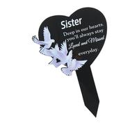 Uqezagpa Memorials Keepsakes Placche a forma di cuore decorazione acrilica della memoria per lapesite resistente alle intemperie cimitero commemorativi