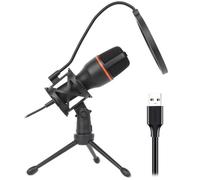 Uqezagpa Microfono a condensatore a LED, microfono professionale per gaming, karaoke, canto e con supporto