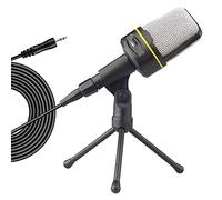 Uqezagpa Microfono SF920 da 3,5 mm per videoconferenze con supporto per supporto 50Hz-16kHz Microfono a condensatore da gioco con supporto regolabile